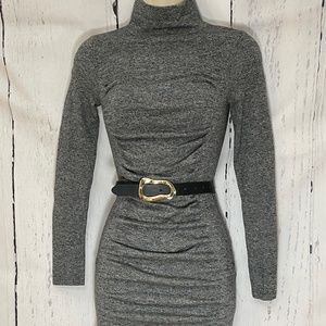 Express Gray, salt and pepper  long sleeve  sweater dress mock neck size XS